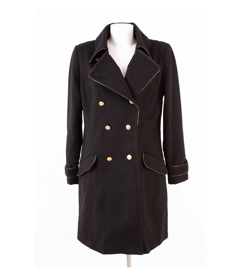 Sarah Kern Damen Mantel Military Gr. DE 44 Schwarz Wolle – Foto 1