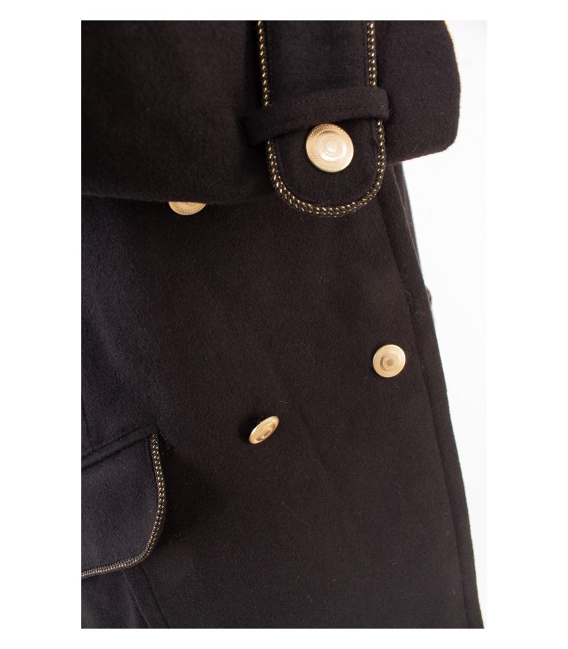 Sarah Kern Damen Mantel Military Gr. DE 44 Schwarz Wolle – Foto 6