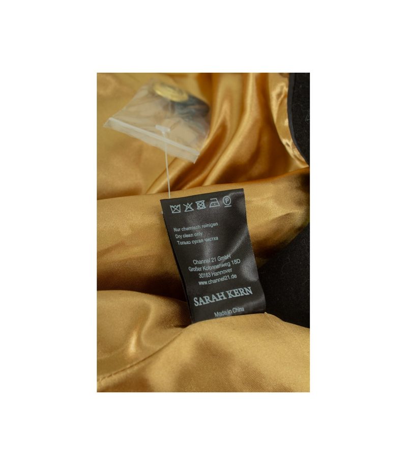Sarah Kern Damen Mantel Military Gr. DE 44 Schwarz Wolle – Foto 10