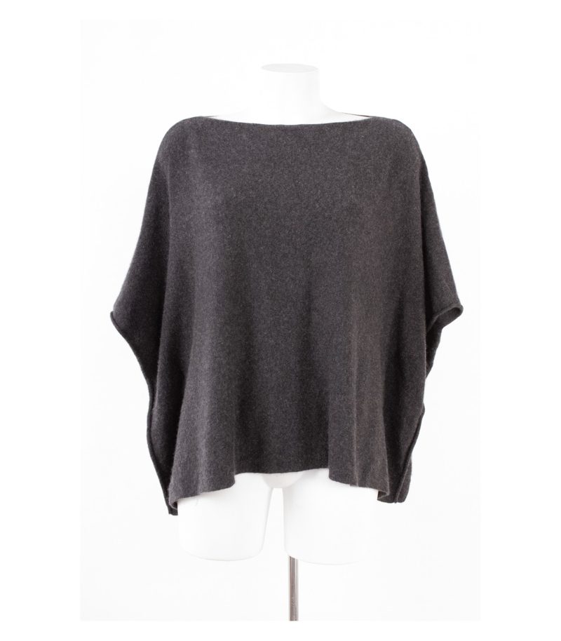Poetry Damen Poncho Cape 100% Weich Gr. S Dunkelgrau Kaschmir – Foto 1