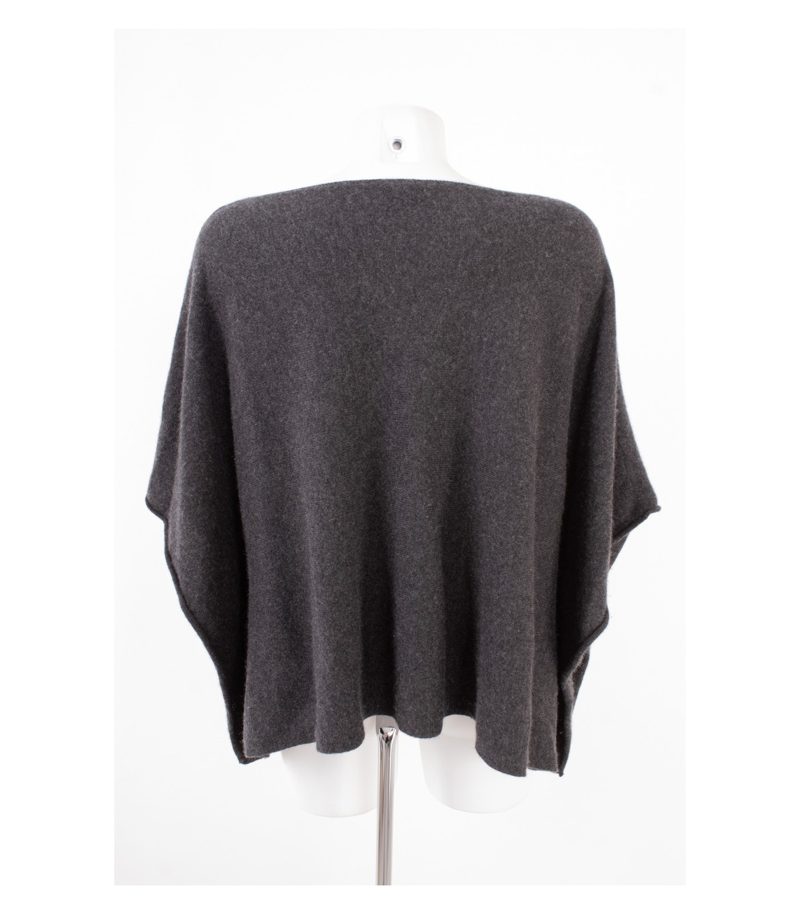 Poetry Damen Poncho Cape 100% Weich Gr. S Dunkelgrau Kaschmir – Foto 4