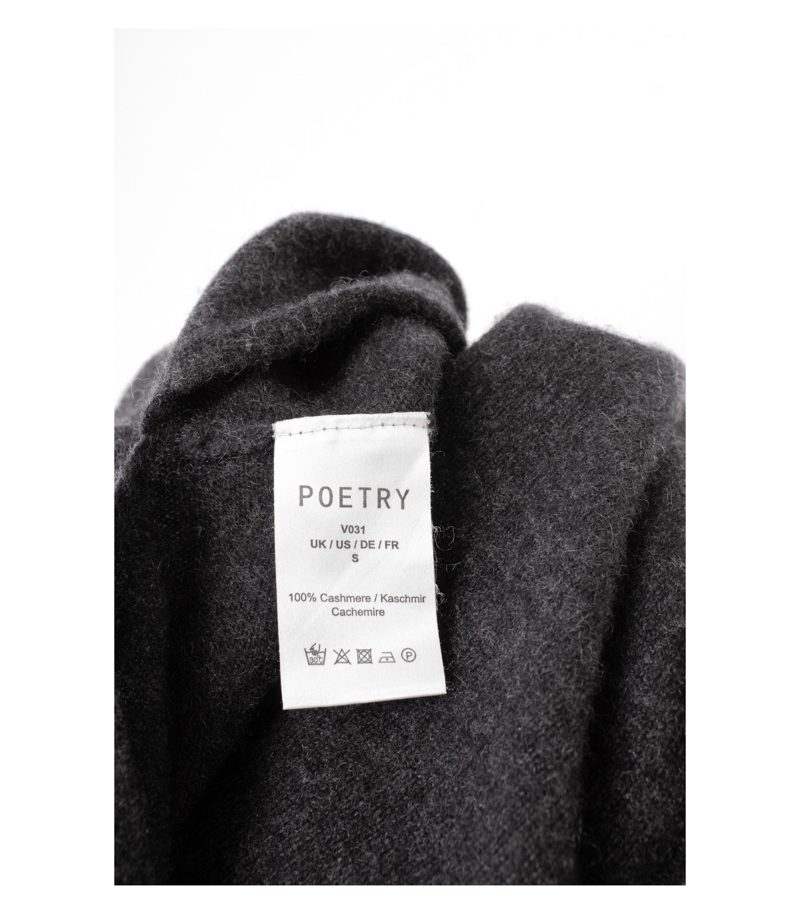 Poetry Damen Poncho Cape 100% Weich Gr. S Dunkelgrau Kaschmir – Foto 7