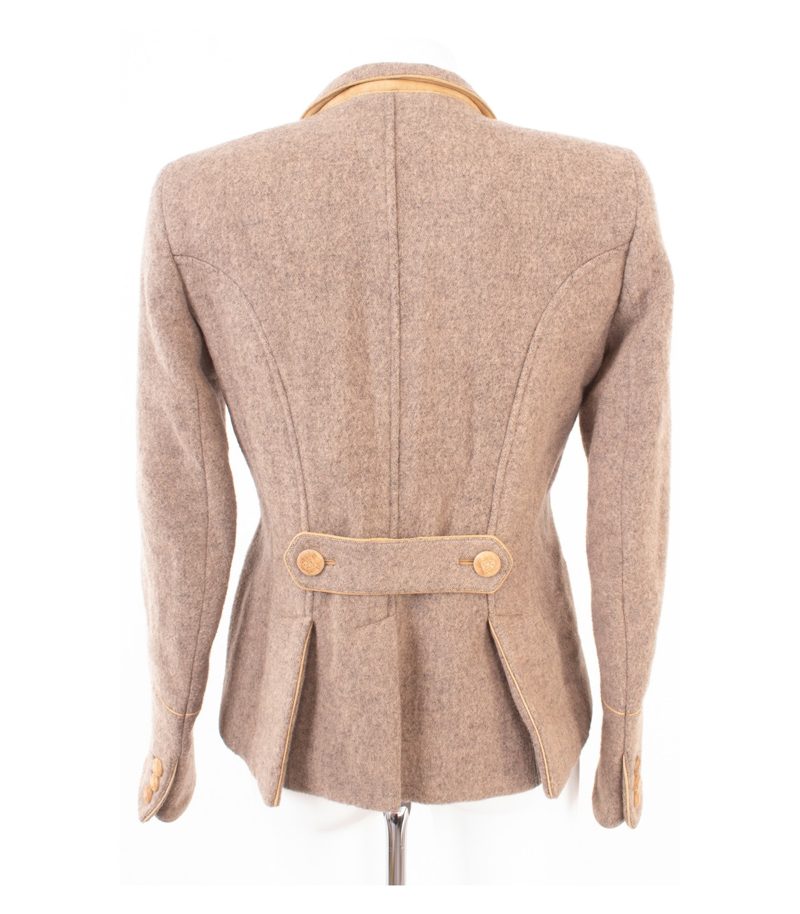 Zeiler Damen Jacke Trachtenjacke Lederbesatz Stickerei Gr. DE 38 Beige Wolle – Foto 4