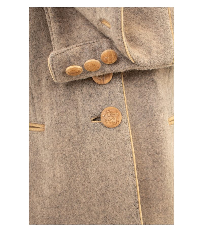 Zeiler Damen Jacke Trachtenjacke Lederbesatz Stickerei Gr. DE 38 Beige Wolle – Foto 5