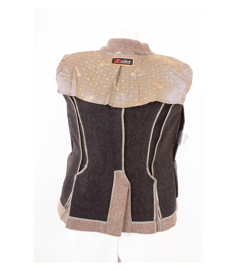 Zeiler Damen Jacke Trachtenjacke Lederbesatz Stickerei Gr. DE 38 Beige Wolle – Foto 7