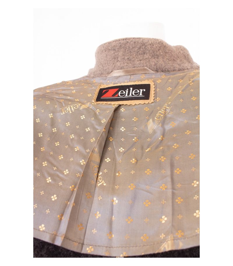 Zeiler Damen Jacke Trachtenjacke Lederbesatz Stickerei Gr. DE 38 Beige Wolle – Foto 8