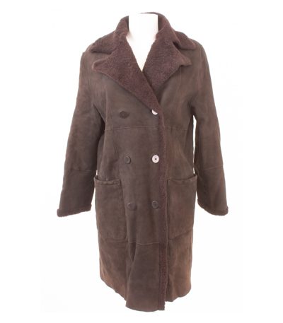 Catherine Khan Damen Mantel Lammfellmantel Winter Gr. DE 42 Braun Leder