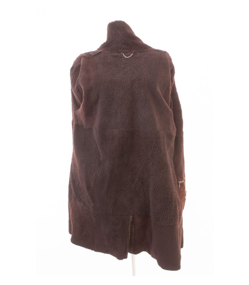 Catherine Khan Damen Mantel Lammfellmantel Winter Gr. DE 42 Braun Leder – Foto 6
