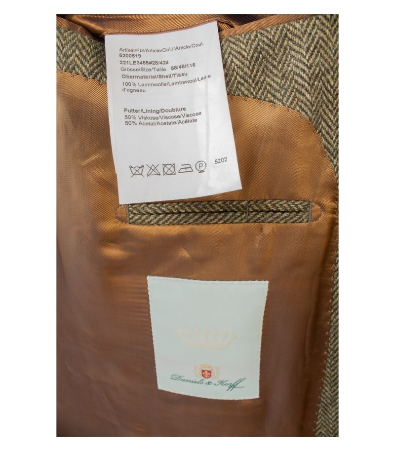Daniels & Korff Herren Sakko Ellbogen-Patches Gr. 116 Mehrfarbig Wolle Tweed – Foto 10