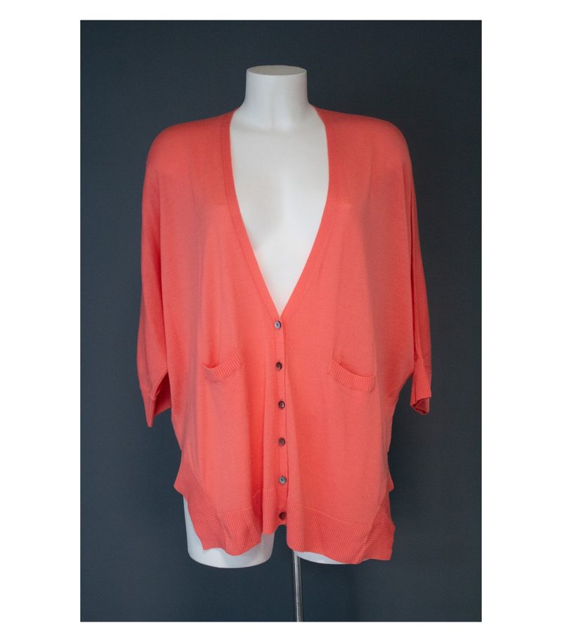 Lu Ren Damen Strickjacke Cardigan Oversized Sample Gr. M Koralle Wolle Merino – Foto 1
