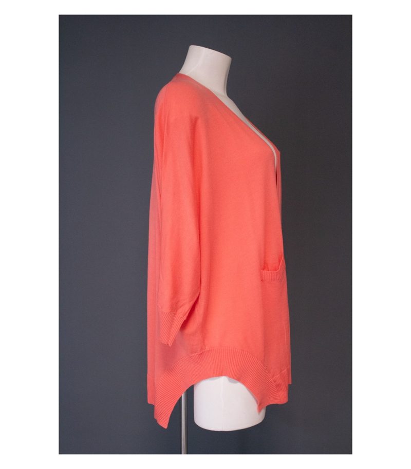 Lu Ren Damen Strickjacke Cardigan Oversized Sample Gr. M Koralle Wolle Merino – Foto 2