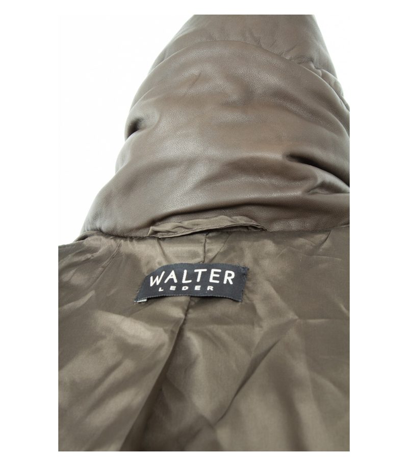 Walter Leder Damen Mantel Steppmantel Lammleder Lammanilin Gr. 40 Braun – Foto 9
