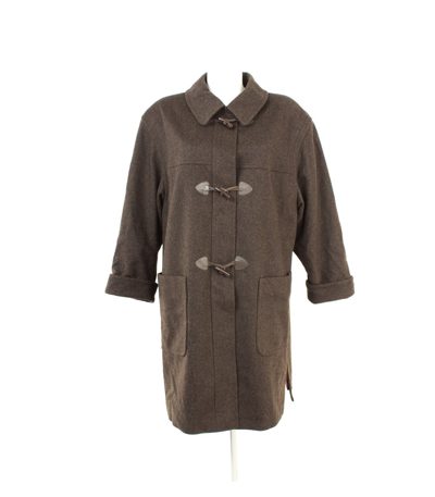 BAUER Loden-Frey Lodenmantel Dufflecoat Damen Gr. DE 44 Braun Wolle Alpaka