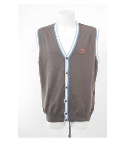 Brax Herren Golf Pullunder Strickweste Kris Gr. XXL Grau Baumwolle Kaschmir