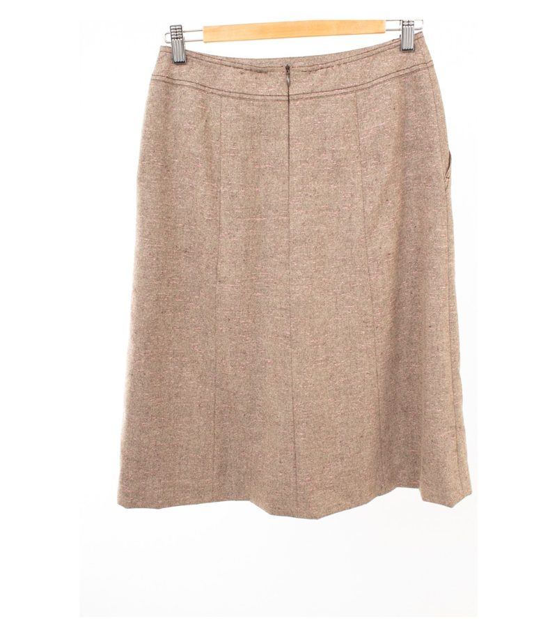 Laurèl Damen Rock Wollrock A-Linie Midi Gr. 36 Braun Wolle – Foto 2
