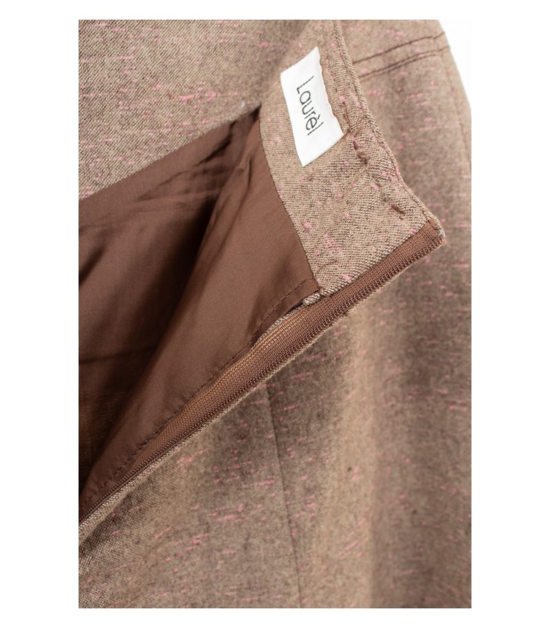 Laurèl Damen Rock Wollrock A-Linie Midi Gr. 36 Braun Wolle – Foto 3