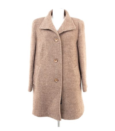 Peter Hahn Damen Mantel Wollmantel 77% Gr. 44 Beige Alpaka Neu