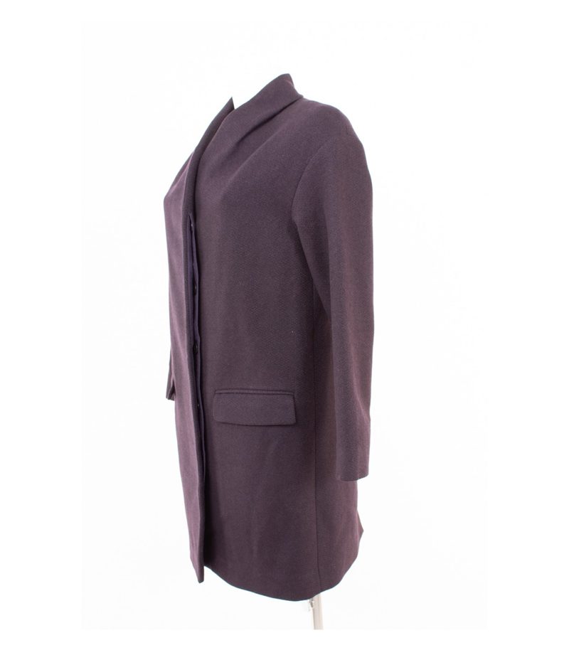 COS Damen Mantel Wollmantel Oversized Minimalistisch Gr. 34 Lila Wolle – Foto 2