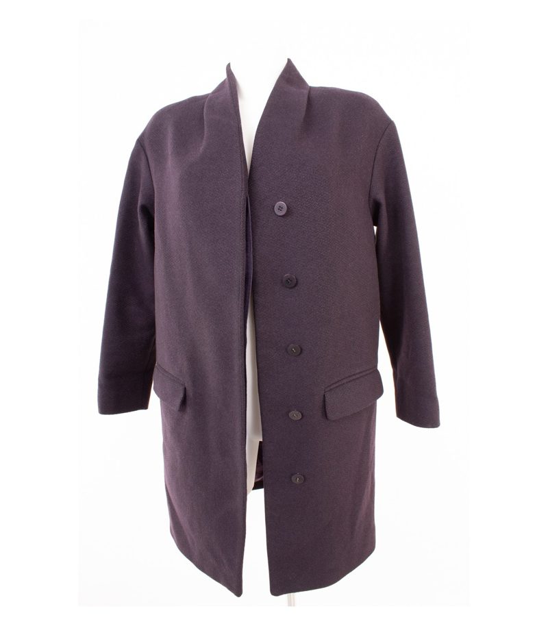 COS Damen Mantel Wollmantel Oversized Minimalistisch Gr. 34 Lila Wolle – Foto 4
