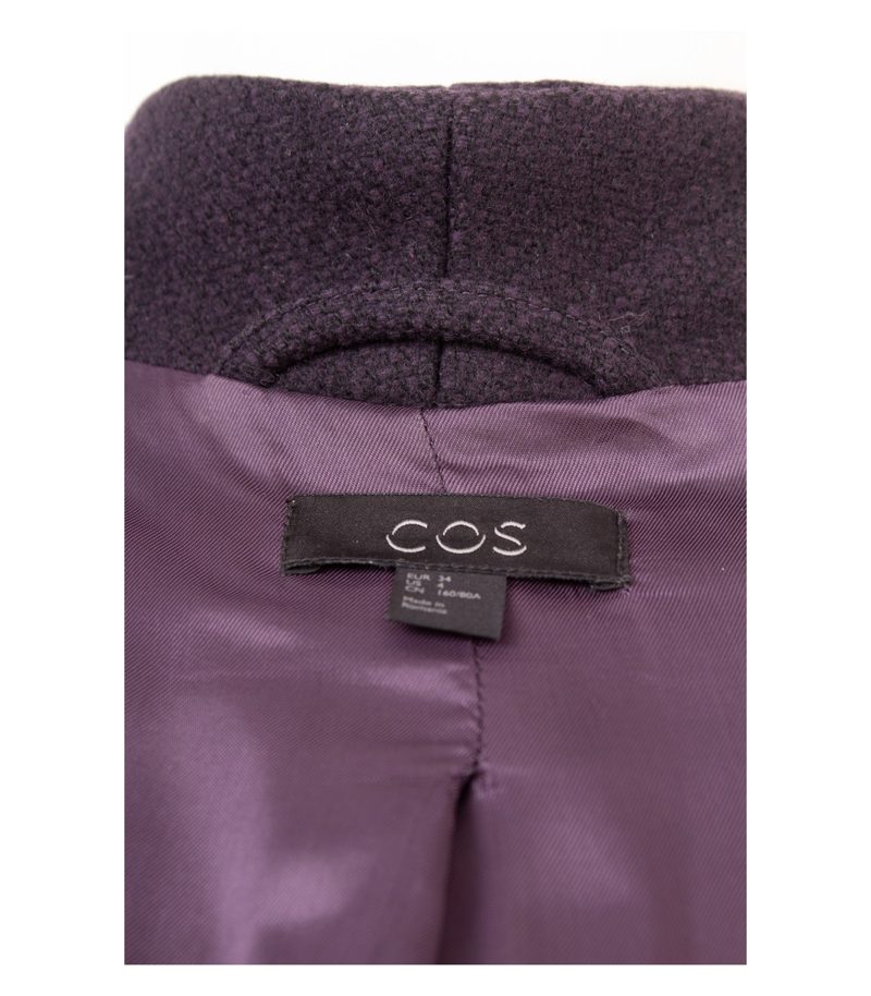 COS Damen Mantel Wollmantel Oversized Minimalistisch Gr. 34 Lila Wolle – Foto 6