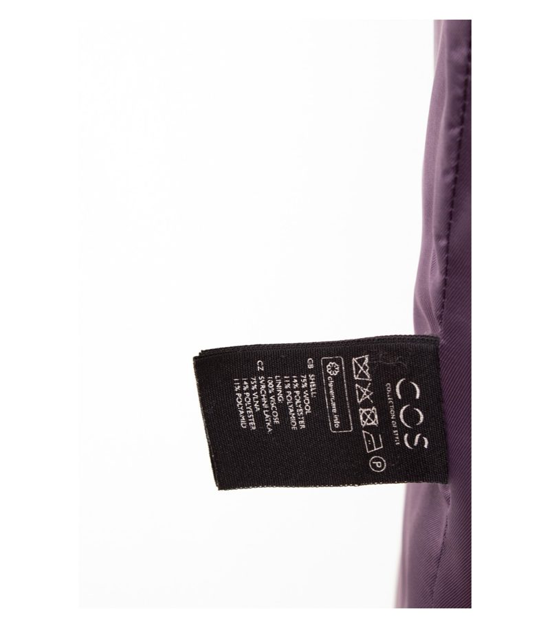 COS Damen Mantel Wollmantel Oversized Minimalistisch Gr. 34 Lila Wolle – Foto 7