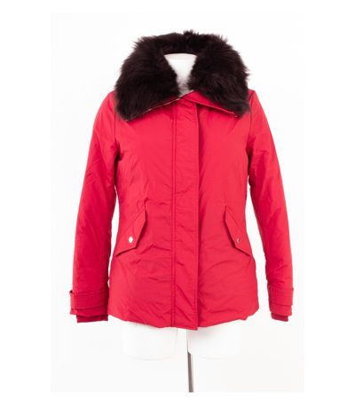 Belstaff Damen Daunenjacke Petrel Echtfell Wasserdicht Gr. IT 42 (DE 36) Rot Neu