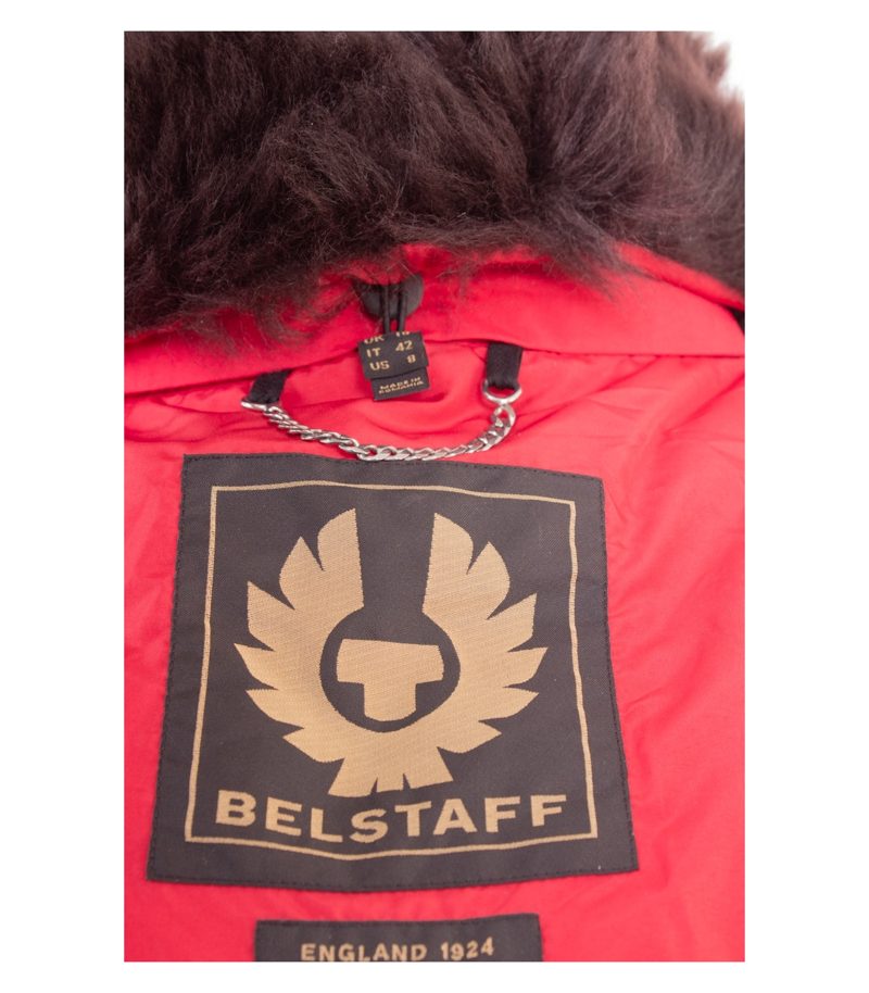 Belstaff Damen Daunenjacke Petrel Echtfell Wasserdicht Gr. IT 42 (DE 36) Rot Neu – Foto 9
