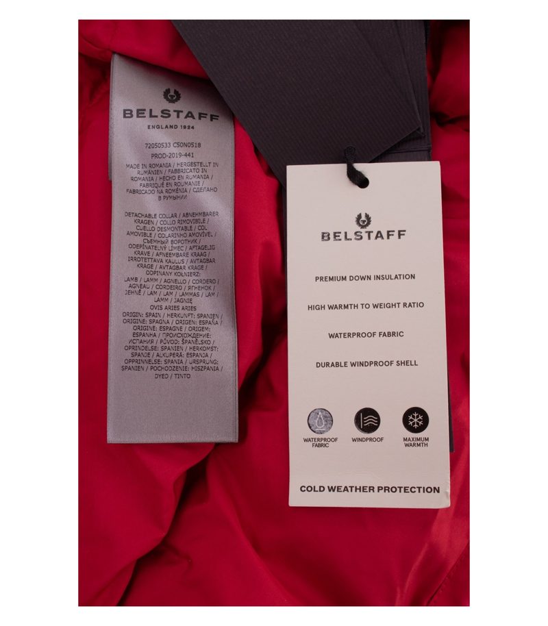 Belstaff Damen Daunenjacke Petrel Echtfell Wasserdicht Gr. IT 42 (DE 36) Rot Neu – Foto 10