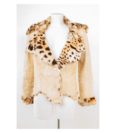 NVSCO Sartoria Lammfelljacke Damen Echtfell Leo Gr. M (Geschätzt gemessen) Beige