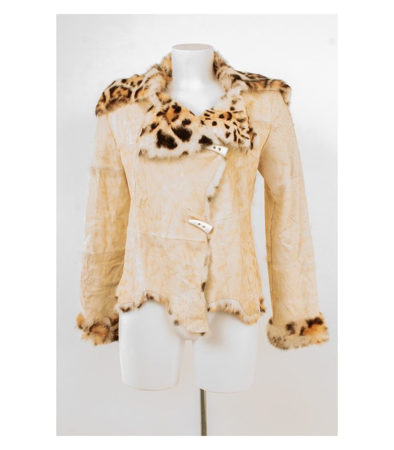 NVSCO Sartoria Lammfelljacke Damen Echtfell Leo Gr. M (Geschätzt gemessen) Beige – Foto 2