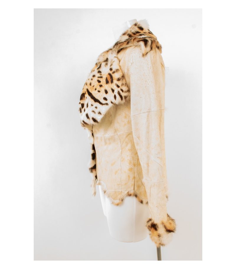 NVSCO Sartoria Lammfelljacke Damen Echtfell Leo Gr. M (Geschätzt gemessen) Beige – Foto 4