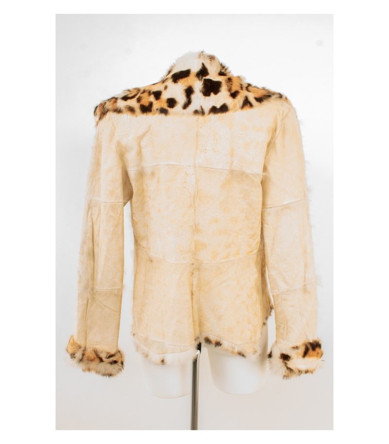 NVSCO Sartoria Lammfelljacke Damen Echtfell Leo Gr. M (Geschätzt gemessen) Beige – Foto 5