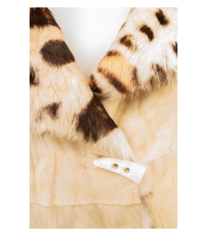 NVSCO Sartoria Lammfelljacke Damen Echtfell Leo Gr. M (Geschätzt gemessen) Beige – Foto 6