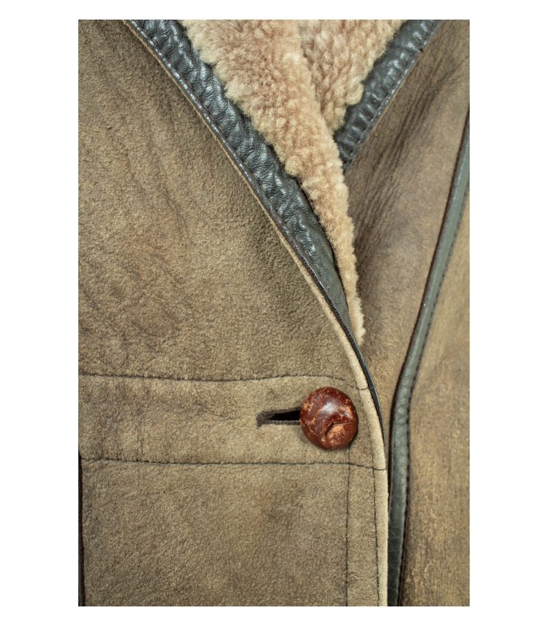 Christ Lammfelljacke Damen Echtfell Winterjacke Vintage Gr. XL Braun Leder – Foto 5