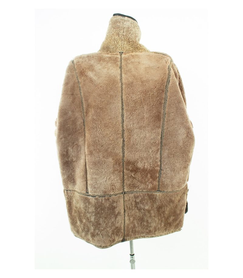Christ Lammfelljacke Damen Echtfell Winterjacke Vintage Gr. XL Braun Leder – Foto 8