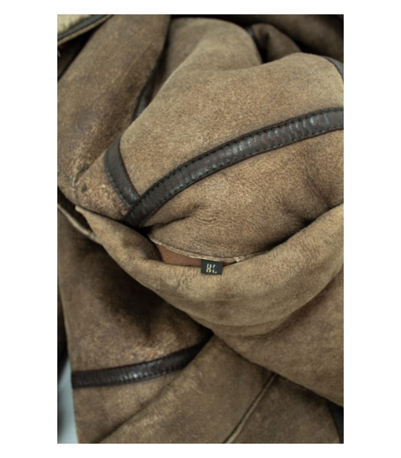 Christ Lammfelljacke Damen Echtfell Winterjacke Vintage Gr. XL Braun Leder – Foto 10