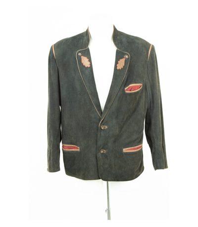 Spieth & Wensky Herren Trachtenjacke Janker Gr. 26 (Kurzgröße) Dunkelgrün Leder