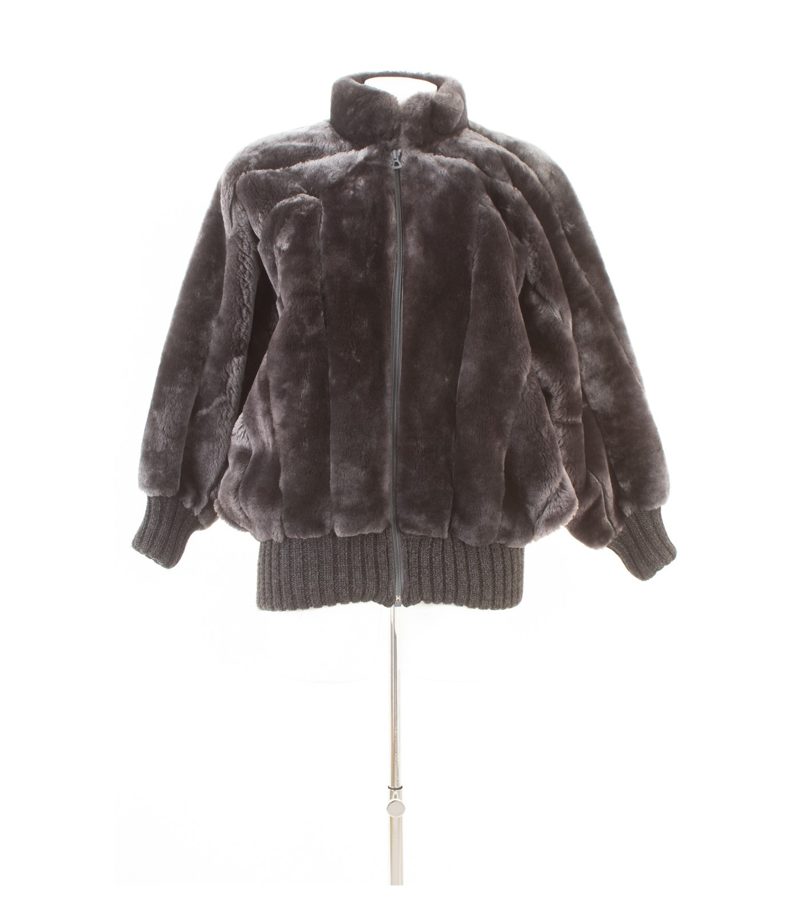 Christian Dior Damen Jacke Pelzjacke Bomberjacke Echtpelz Vintage Gr. M Grau – Foto 1