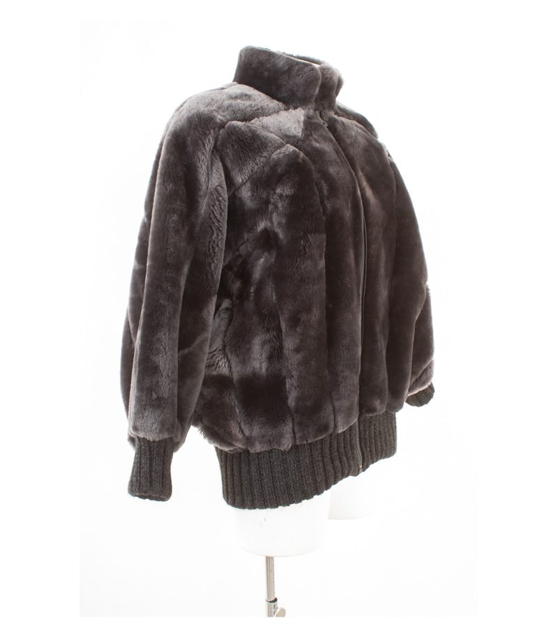 Christian Dior Damen Jacke Pelzjacke Bomberjacke Echtpelz Vintage Gr. M Grau – Foto 2