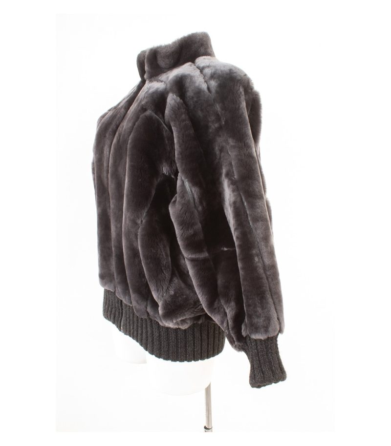 Christian Dior Damen Jacke Pelzjacke Bomberjacke Echtpelz Vintage Gr. M Grau – Foto 3