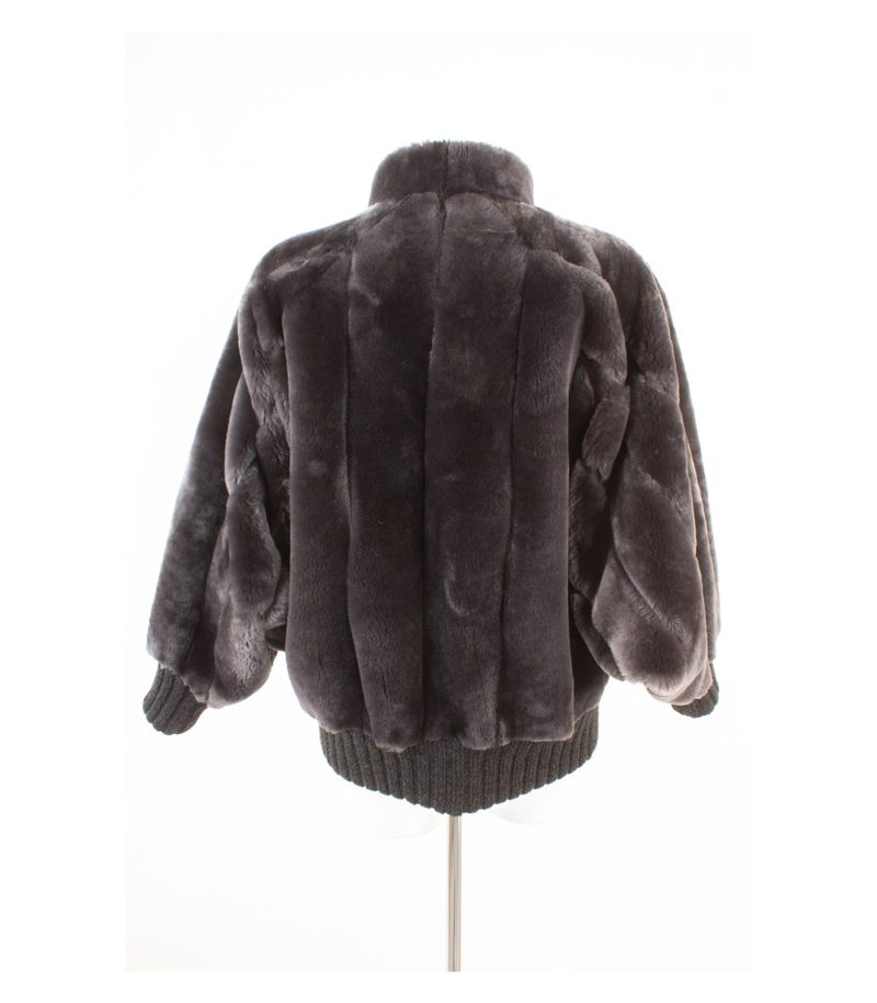 Christian Dior Damen Jacke Pelzjacke Bomberjacke Echtpelz Vintage Gr. M Grau – Foto 4
