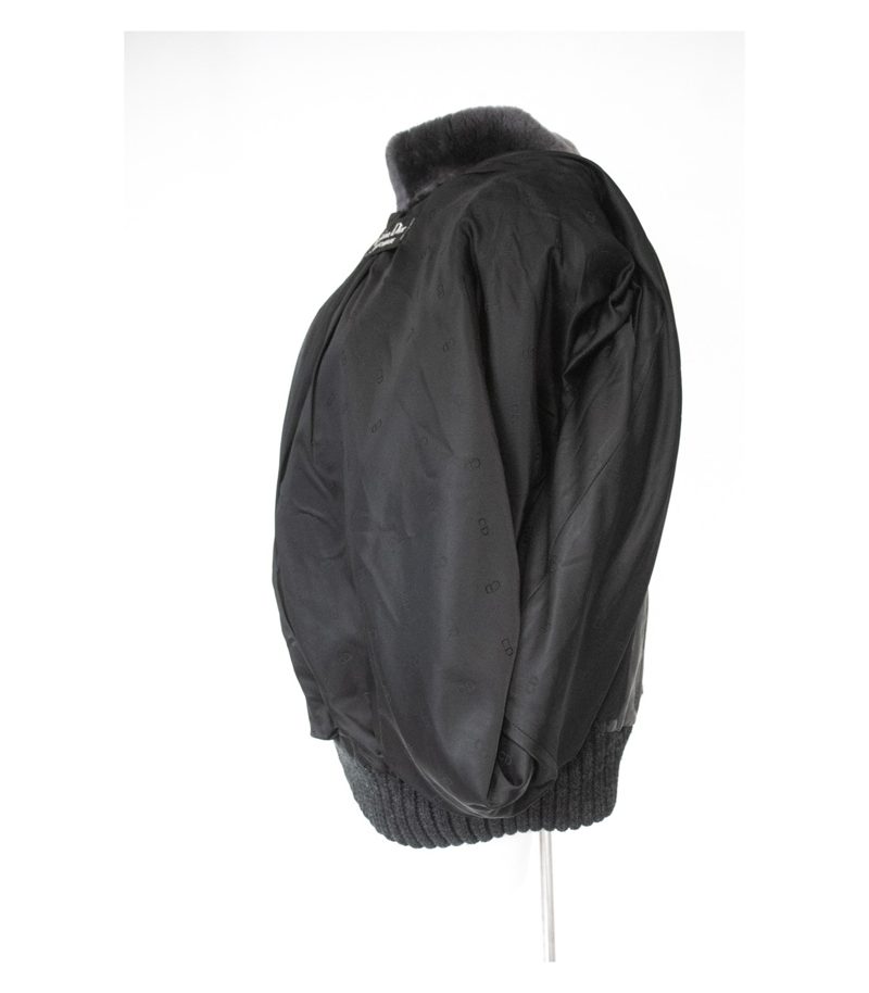 Christian Dior Damen Jacke Pelzjacke Bomberjacke Echtpelz Vintage Gr. M Grau – Foto 9