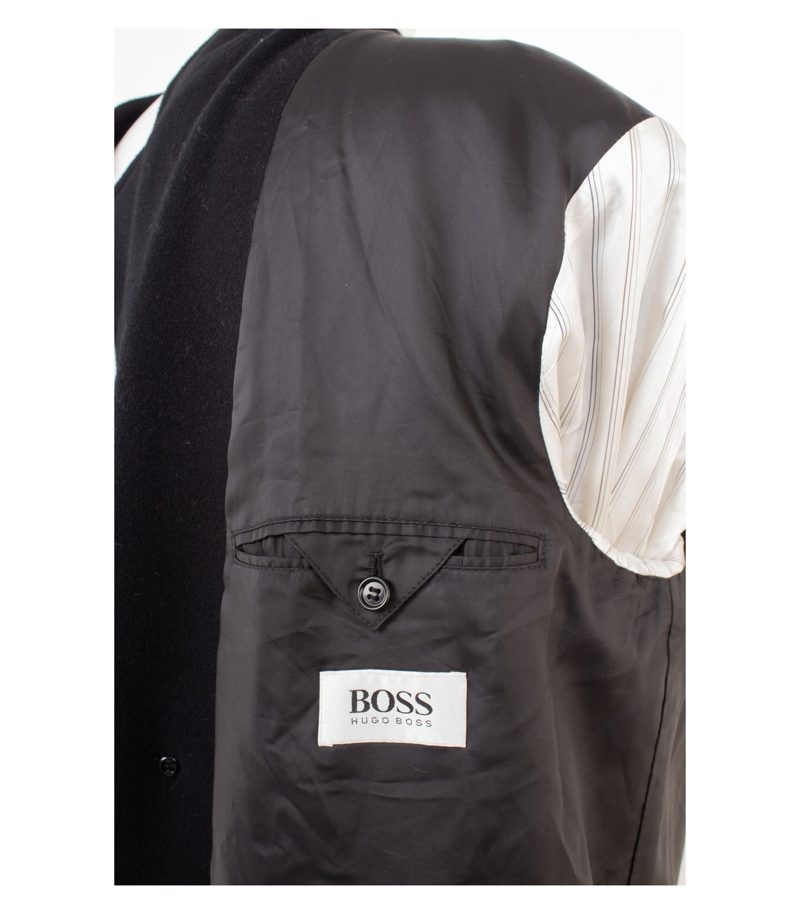 Hugo Boss Herren Mantel Wollmantel Business Gr. 25 (Kurzgröße) Schwarz Wolle – Foto 8