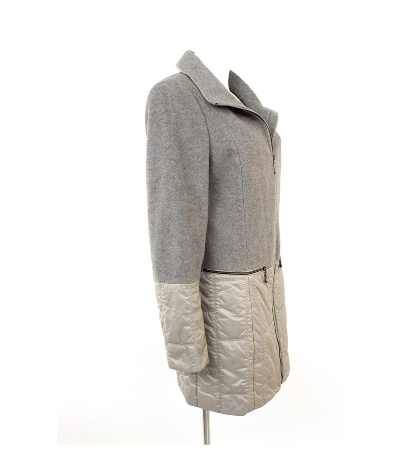 Saint Jacques Damen Mantel Wollmantel Materialmix Gr. 38 Grau Kaschmir – Foto 2