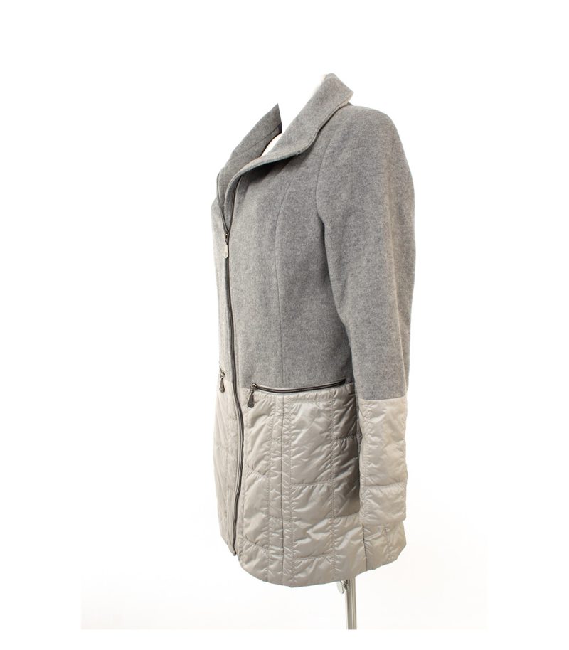 Saint Jacques Damen Mantel Wollmantel Materialmix Gr. 38 Grau Kaschmir – Foto 3