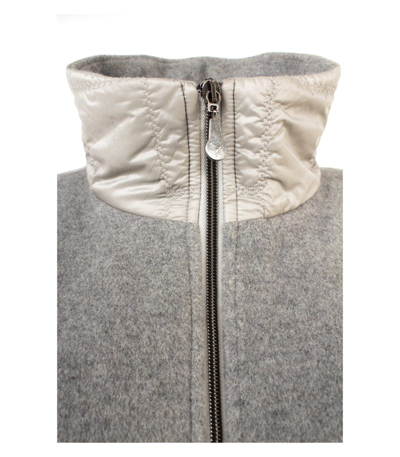 Saint Jacques Damen Mantel Wollmantel Materialmix Gr. 38 Grau Kaschmir – Foto 6