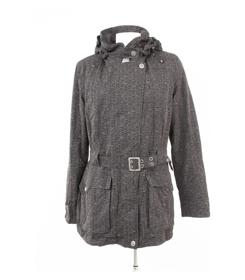 Schöffel Damen Jacke Funktionsjacke Parka Gemustert Gürtel Gr. 40 Grau – Foto 1