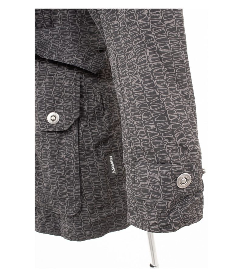 Schöffel Damen Jacke Funktionsjacke Parka Gemustert Gürtel Gr. 40 Grau – Foto 5