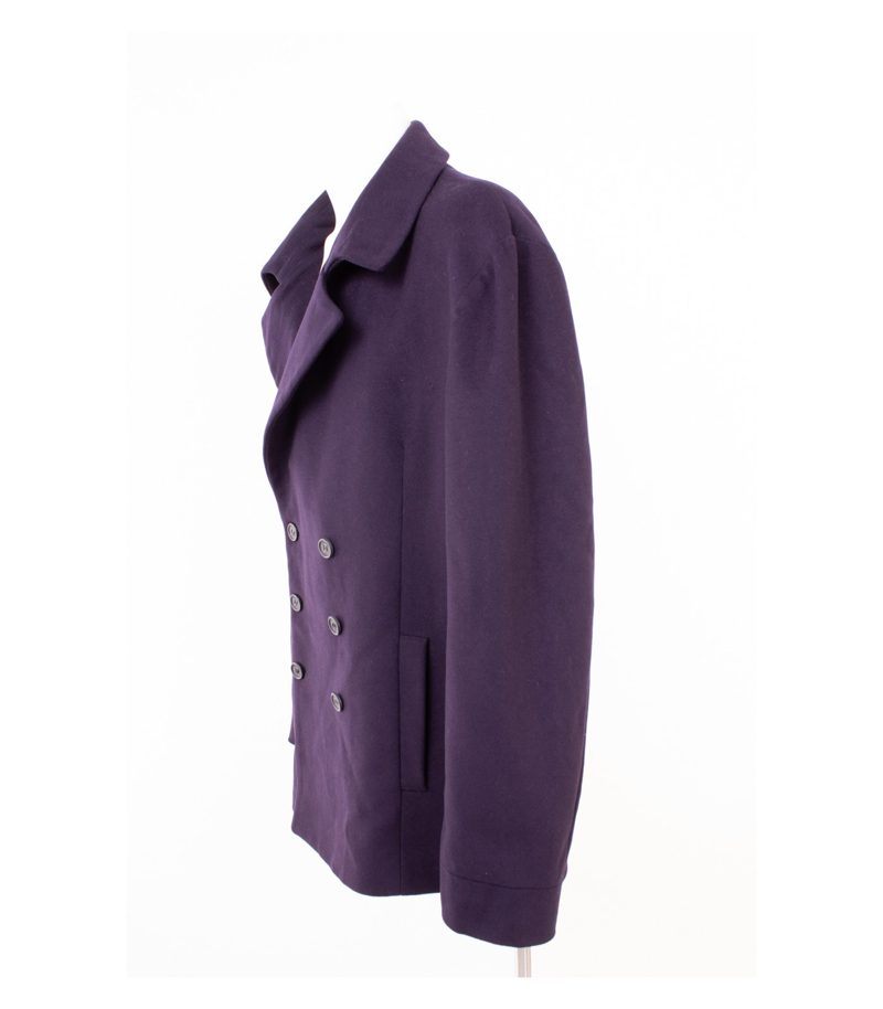 Calvin Klein Herren Mantel Wollmantel Gr. 58 Lila Wolle Kaschmir – Foto 3