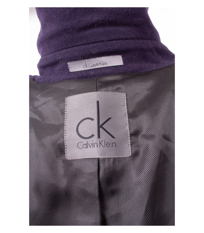 Calvin Klein Herren Mantel Wollmantel Gr. 58 Lila Wolle Kaschmir – Foto 7